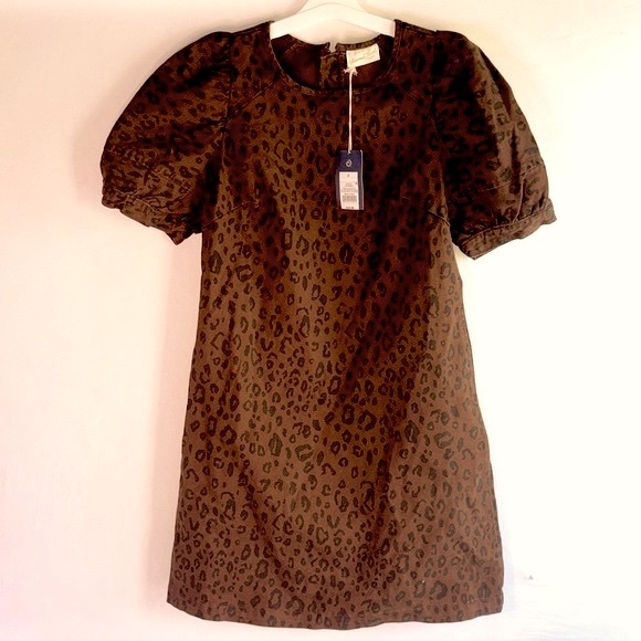 🆕 Universal Thread Denim Leopard Print Puff Sleeve Dress with Pockets—LAST 1 - Picture 12 of 12